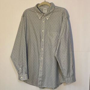 Brooks Brothers Regent Navy and White Pinstripe Button-Down Shirt